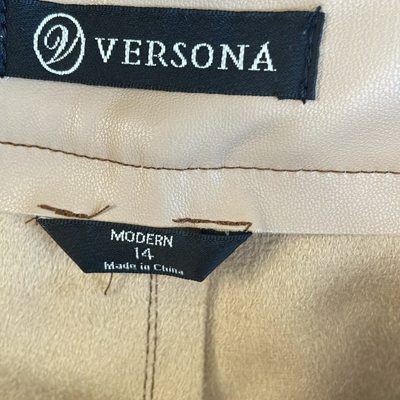 Versona Modern Faux Leather Colorblock Pants - Picture 4 of 6